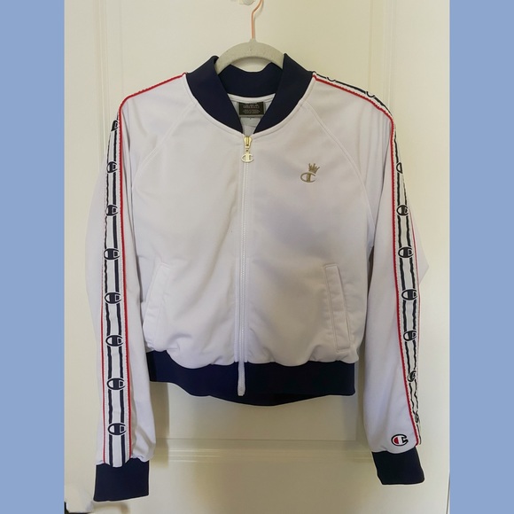 champion white track jacket